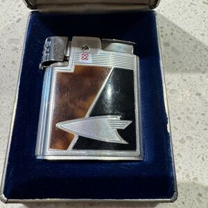 Vintage Lighter with Silver and Black Design